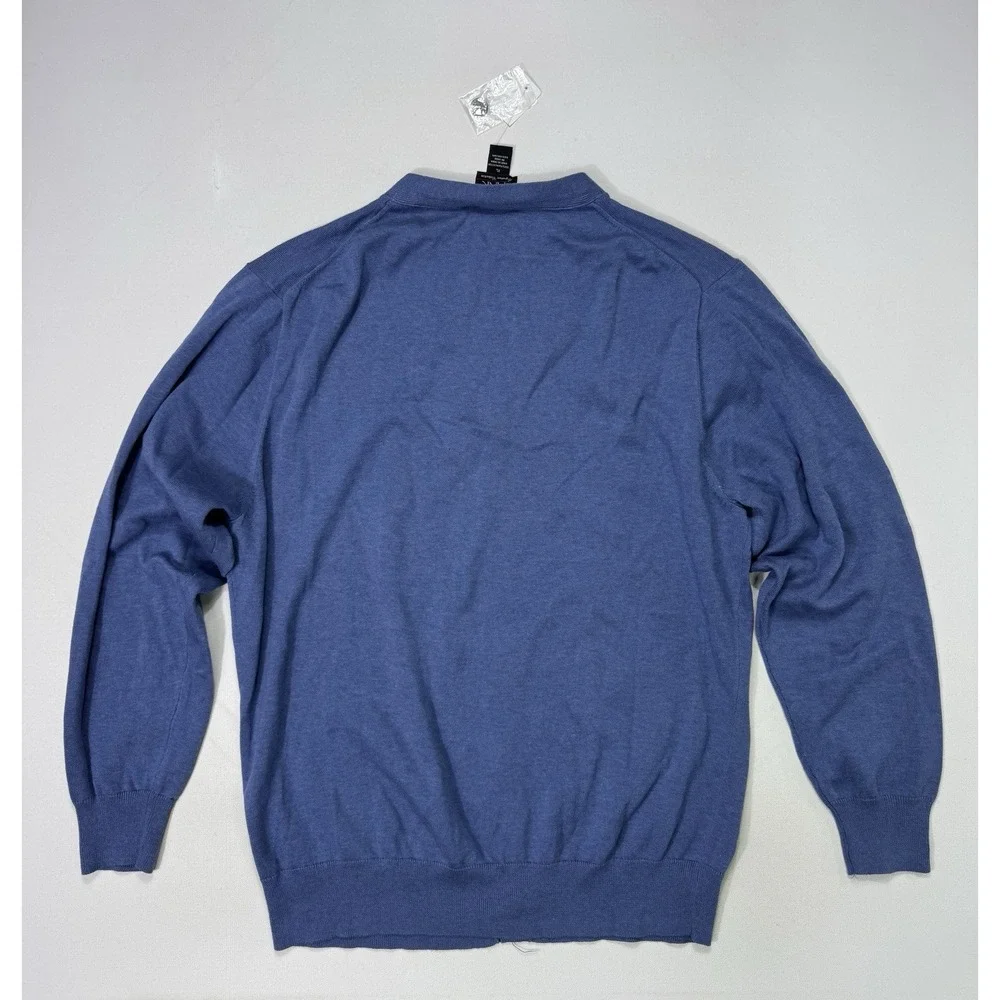 Jos A Bank Signature XL Blue Pima Cotton Cardigan Sweater NWT V-Neck Classic XL
